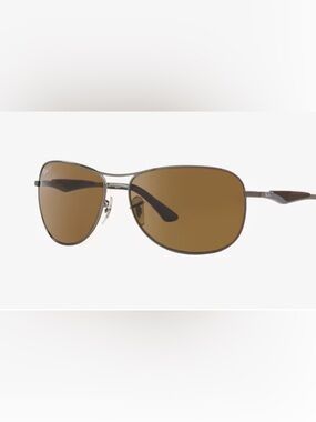Ray-Ban Polarized Unisex Aviator Sunglasses - Brown Lenses with Black Case